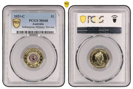 2021 PCGS MS68 graded Indigenous Military Services IMS coin