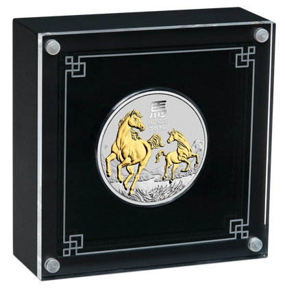 2026 PerthMint Year of the Horse 🐎  – 1oz Silver Gilded Coin
