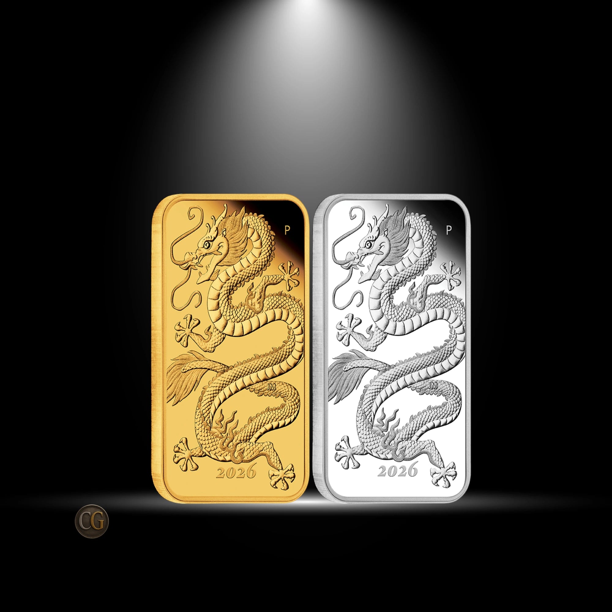 2026 Perth Mint Dragon 1oz Gold & Silver Proof 2 Bar Collection