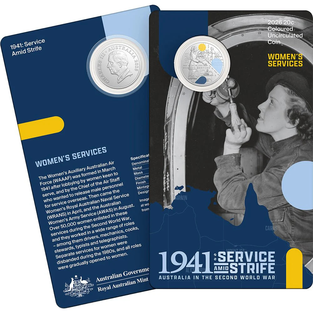 2026 RAM Service Amid Strife 20c UNC Coloured  3-Coin Set