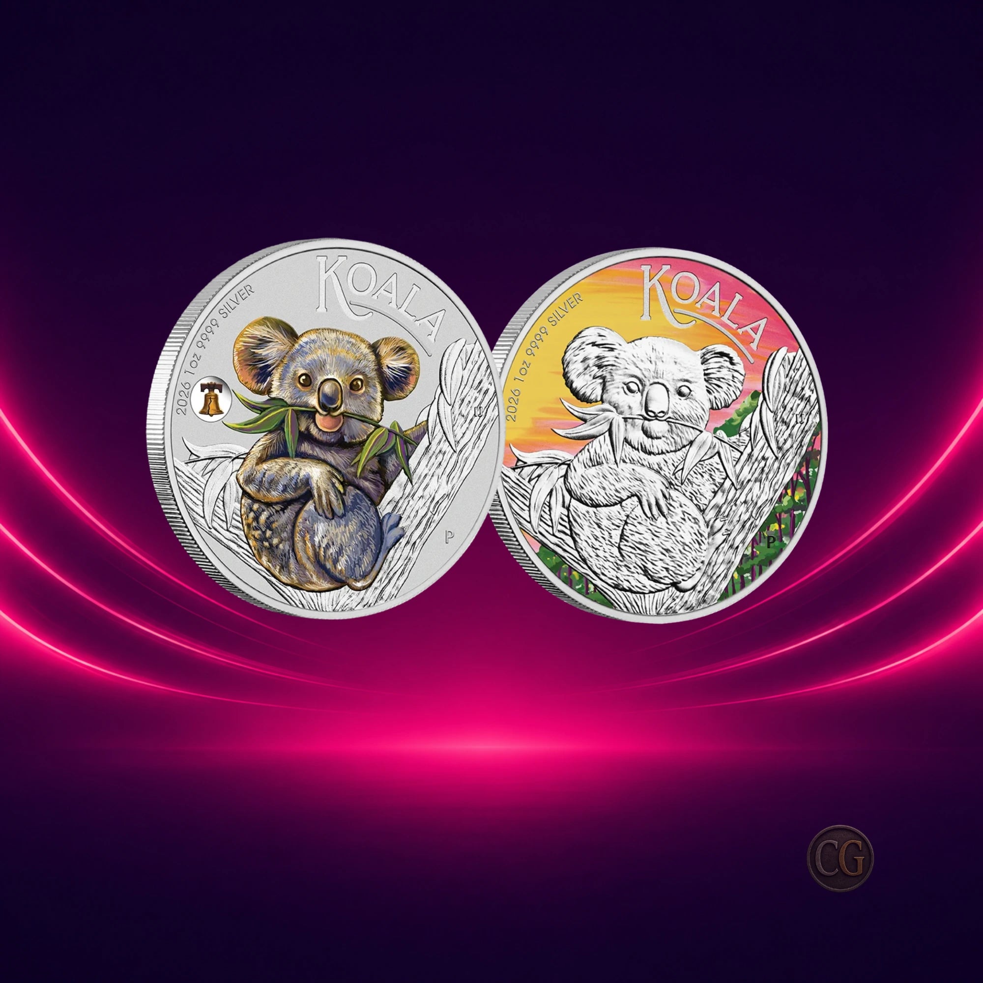 2026 Perth Mint Koala ANA & ANDA 1oz Silver 2 Coin Cards