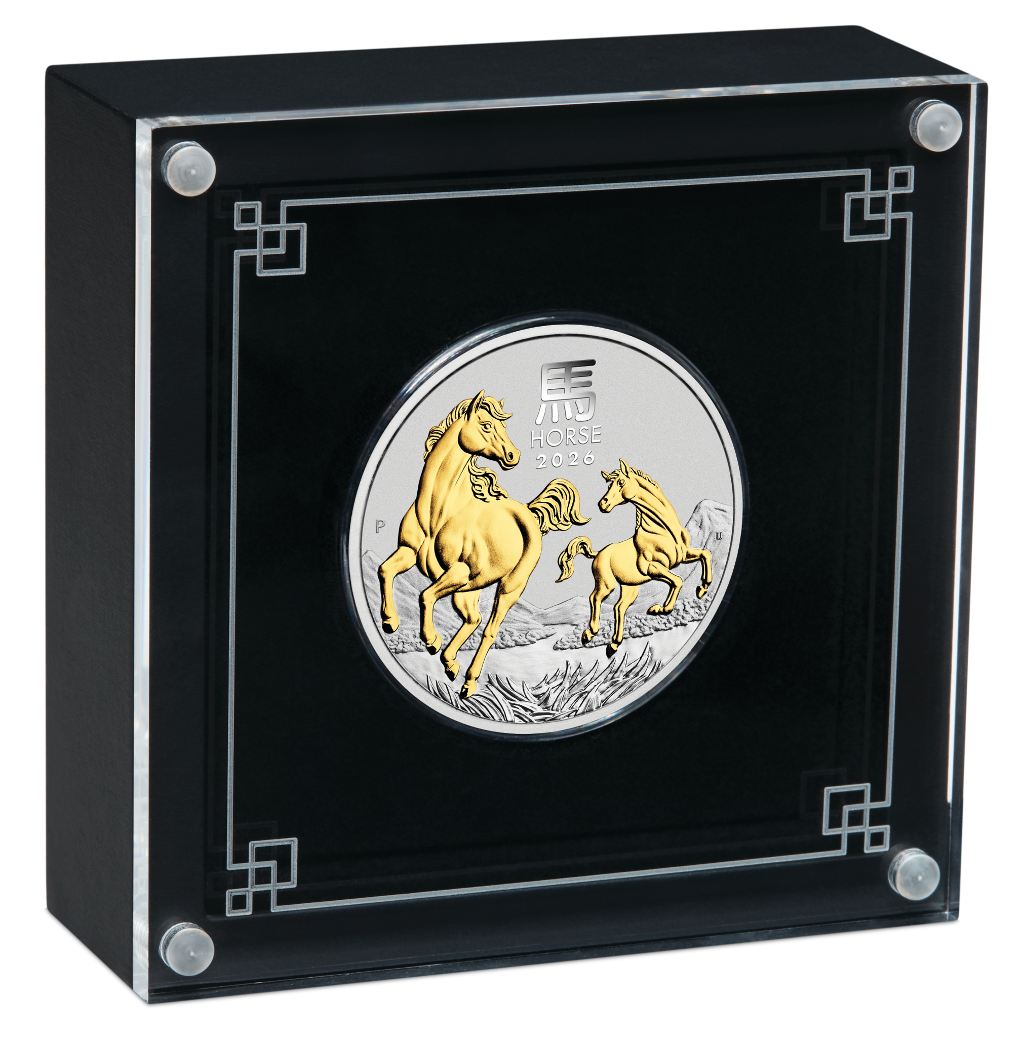 2026 Perth Mint Lunar Horse 1oz Silver Proof, Coloured & Gilded 3 Coin Collection