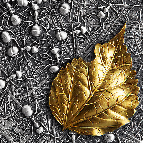 2022 Ghana Busy Ants 2oz Silver Antique Finish Coin