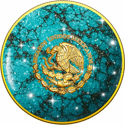 2024 Mexico Libertad Precious Gemstones Turquoise Edition 1oz Silver Coin