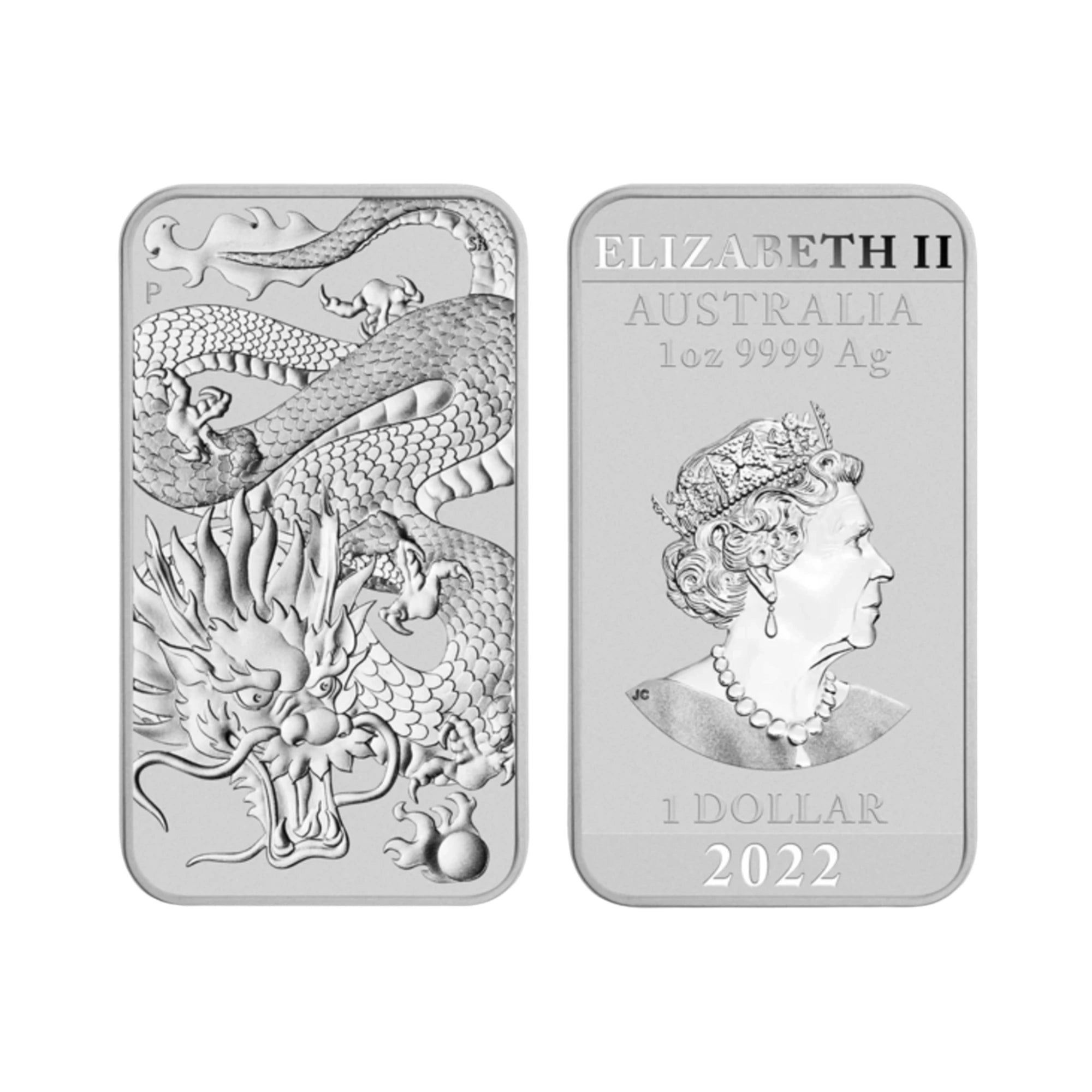 2022 Perth Mint Dragon 1oz Rectangular Silver Bullion Coin