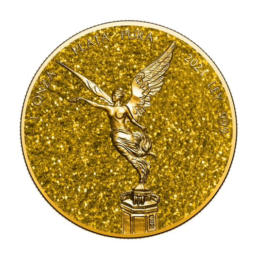 2024 Mexico Precious Gemstones Citrine Quartz 1oz Silver Gold Plated Coin