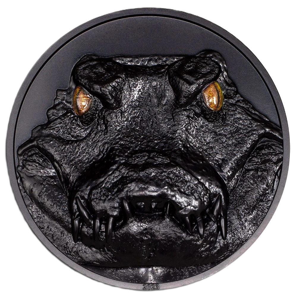 2023 $10 Caiman – Hunters by Night 2oz Black Proof Coin
