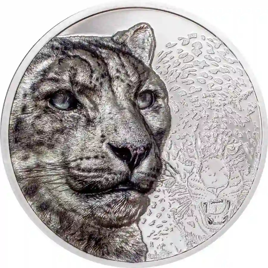 2024 Mongolia Snow Leopard 3oz Silver Proof Ultra HR Coin