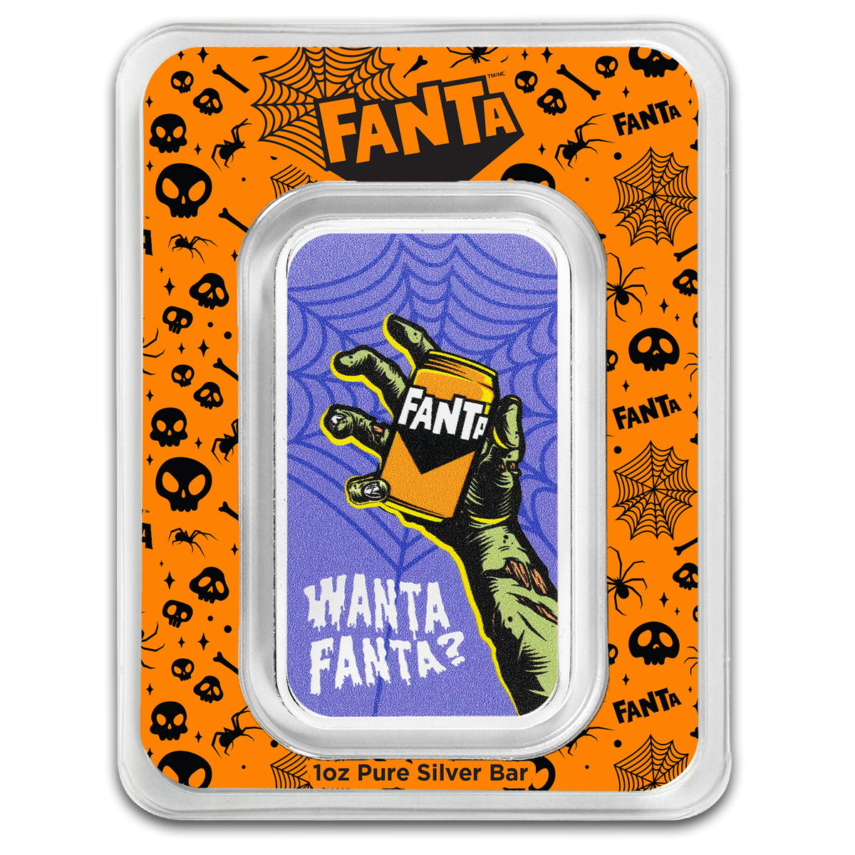 2026 PAMP Fanta Halloween 1oz Silver Proof-Like Coloured Bar