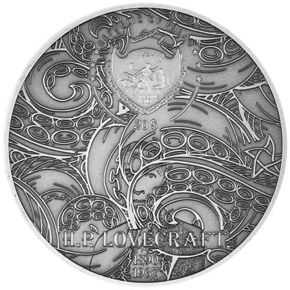 2023 Lovecraft Azathoth 3oz Silver Antiqued Ultra High Relief Coin
