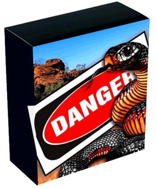 2022 Deadly & Dangerous Red-Bellied Black Snake 1oz Silver Coin