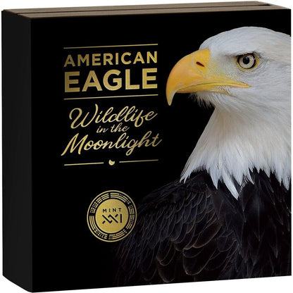 2022 Eagle Wildlife in the Moonlight 2oz Silver Gilded Coin