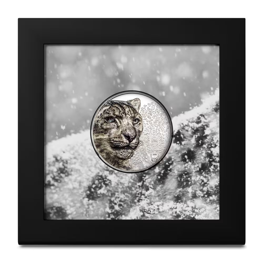 2024 Mongolia Snow Leopard 1oz Silver Coloured Proof Coin