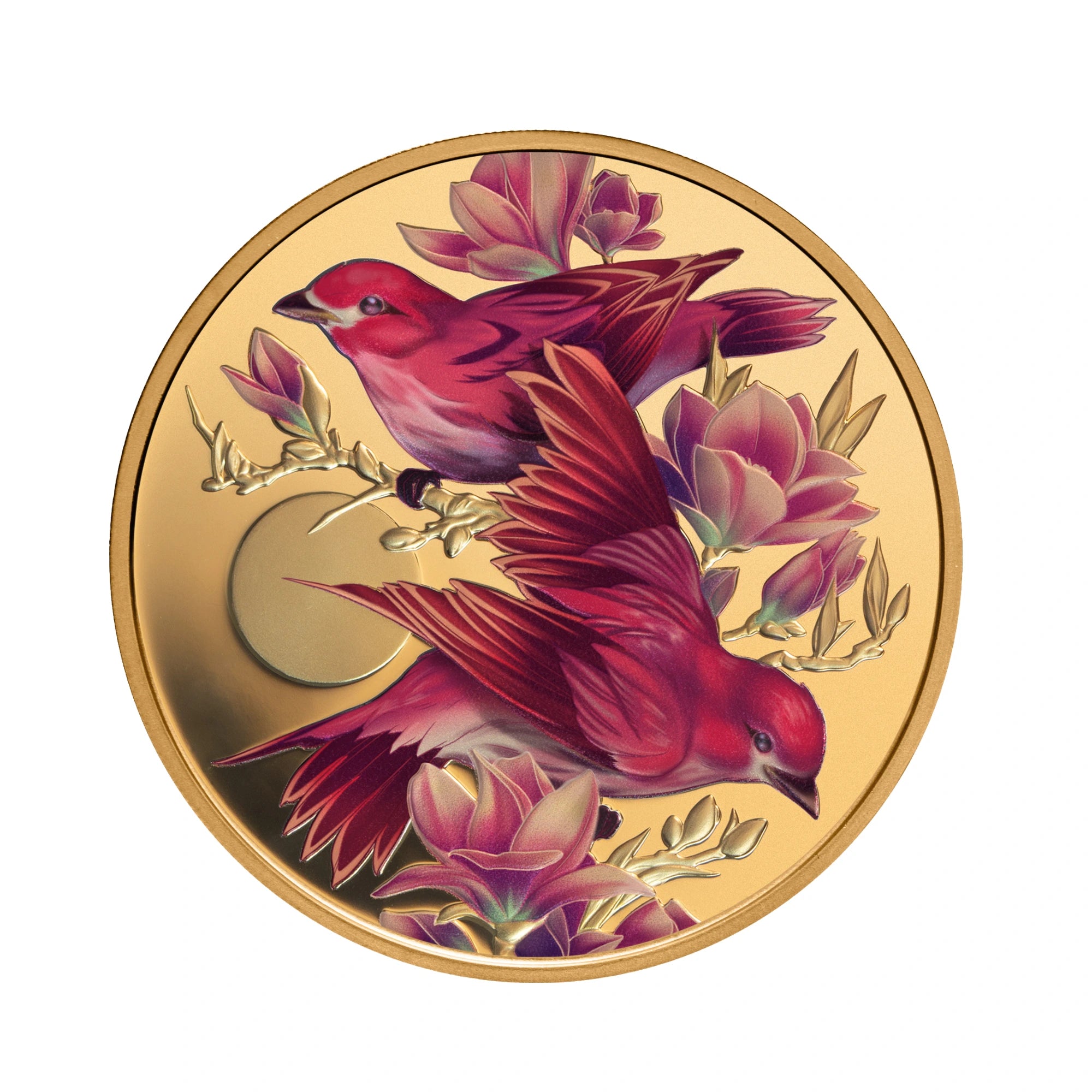 2026 Niue Birds of Beauty Purple Finch & Magnolias 1oz Gold Proof Coin
