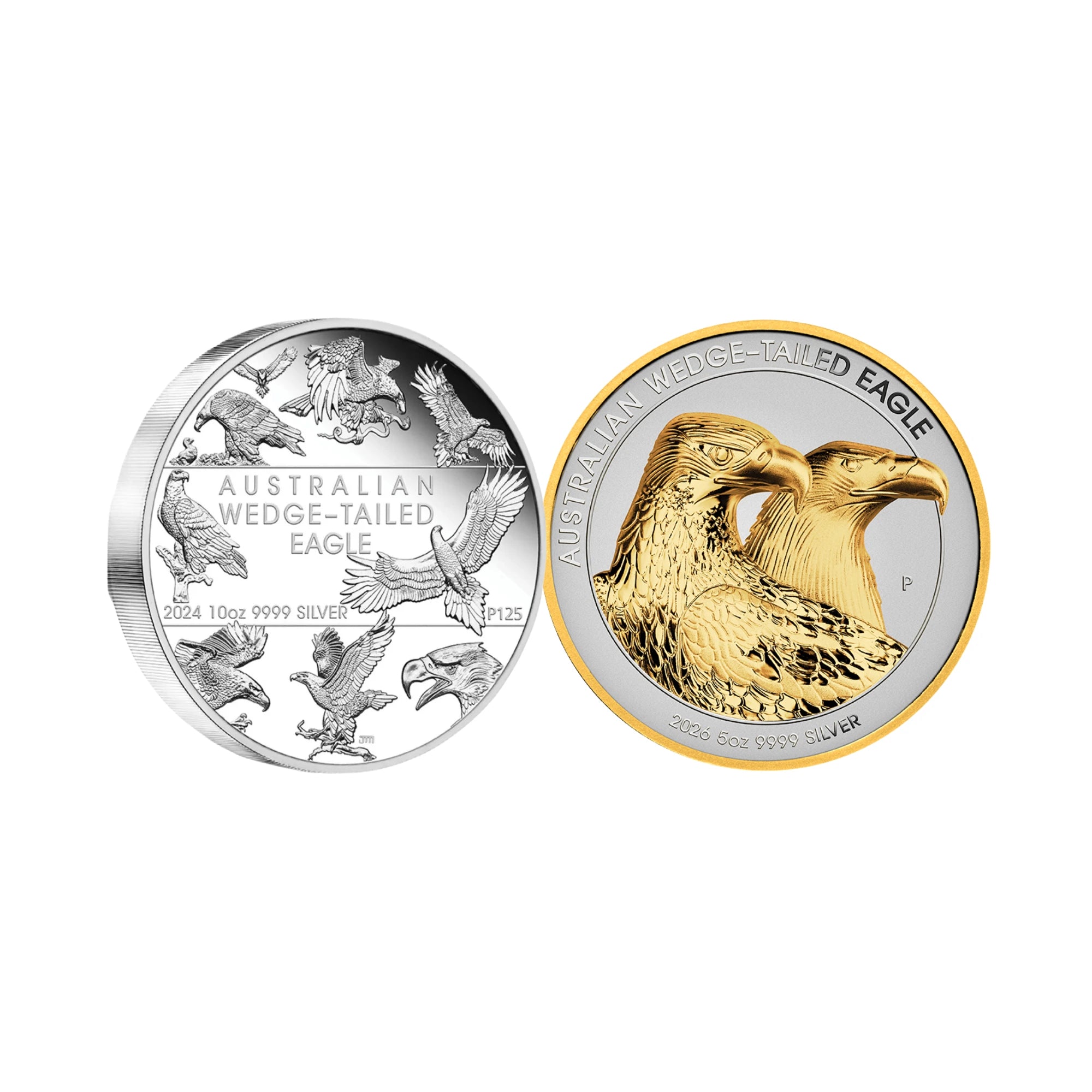 2024 & 2026 Perth Mint Wedge-Tailed Eagle Silver Premium 2-Coin Collection