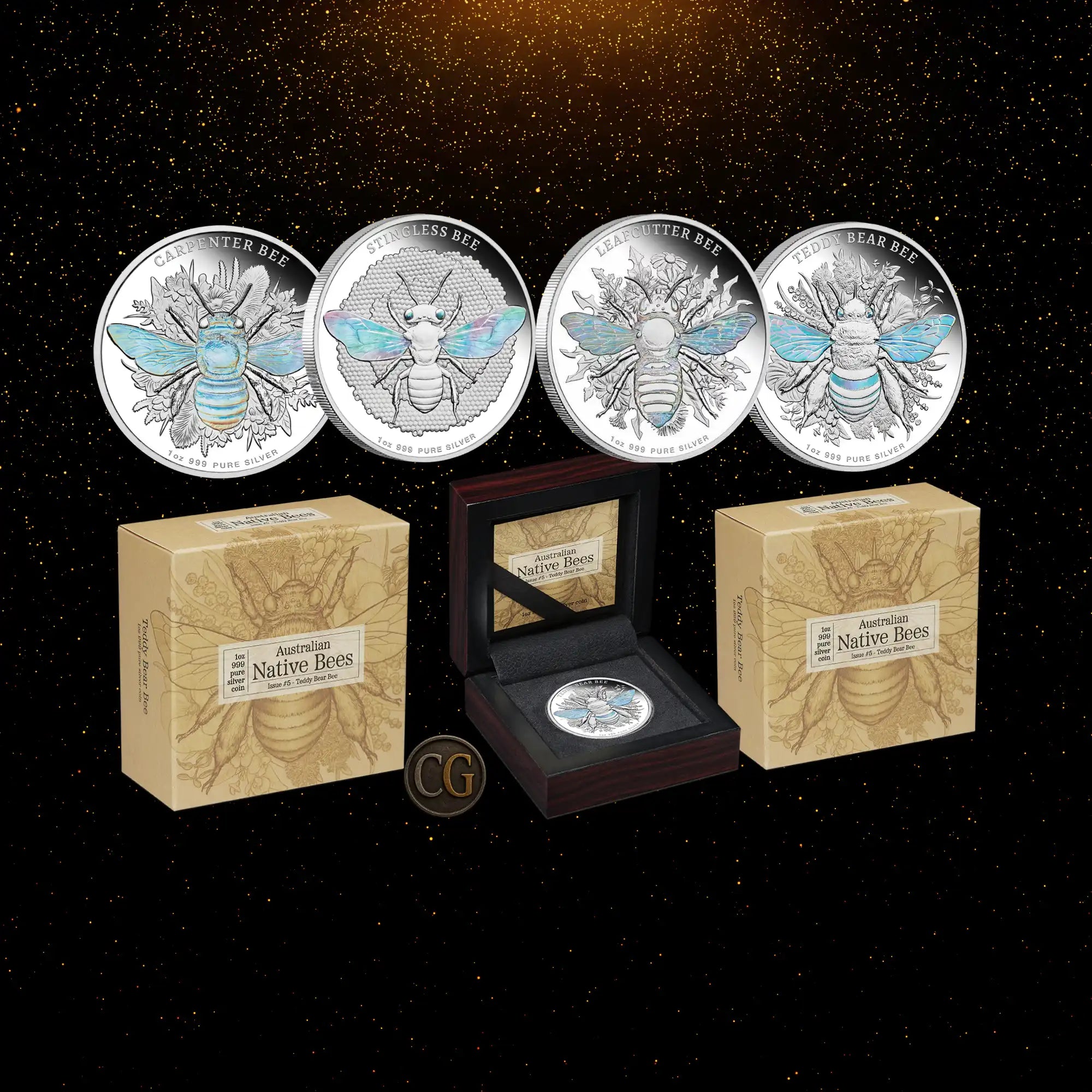 2026 Native Bees 1oz Silver Proof Hologram 4-Coin Collection
