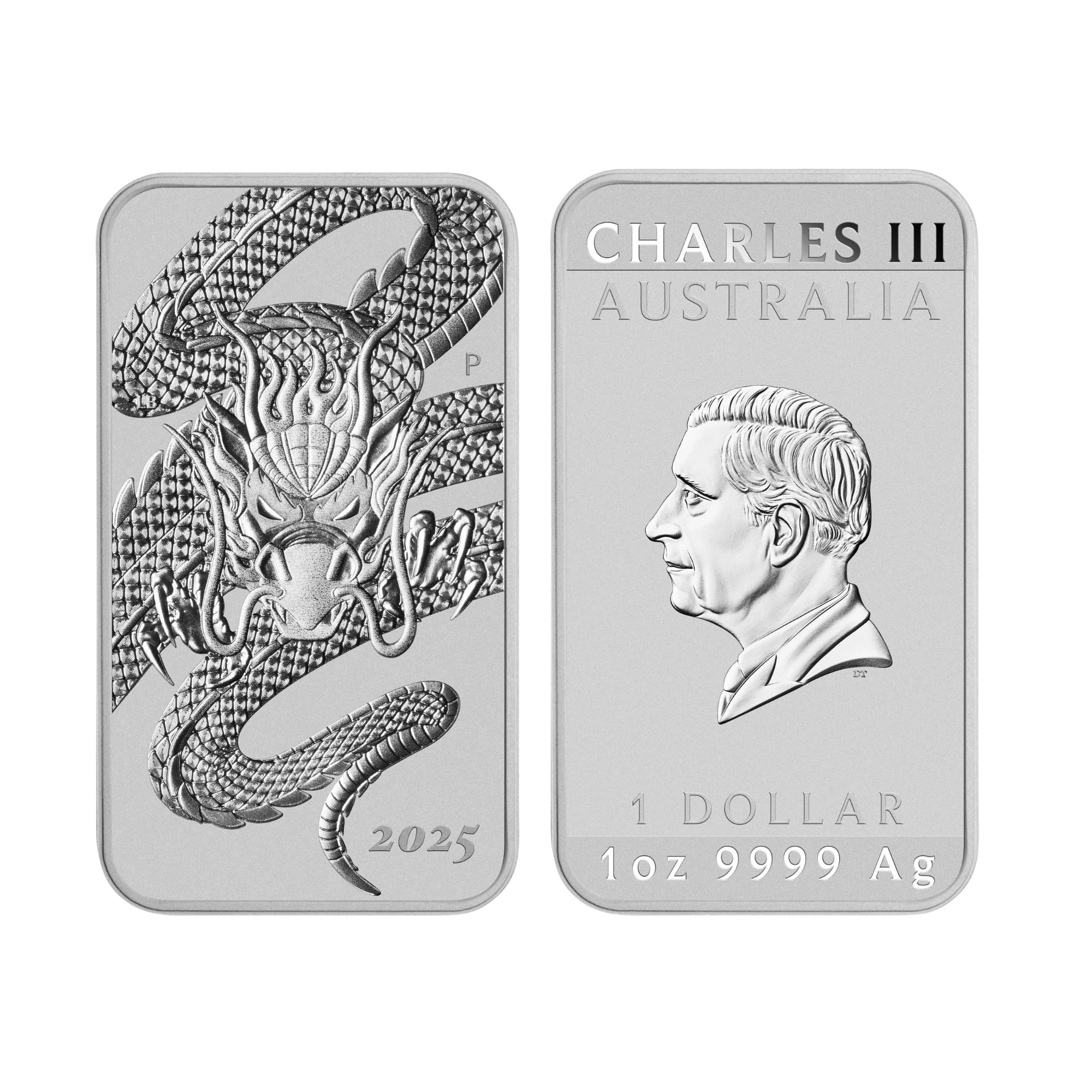 2025 Perth Mint Dragon 1oz Silver Rectangular Bullion Coin