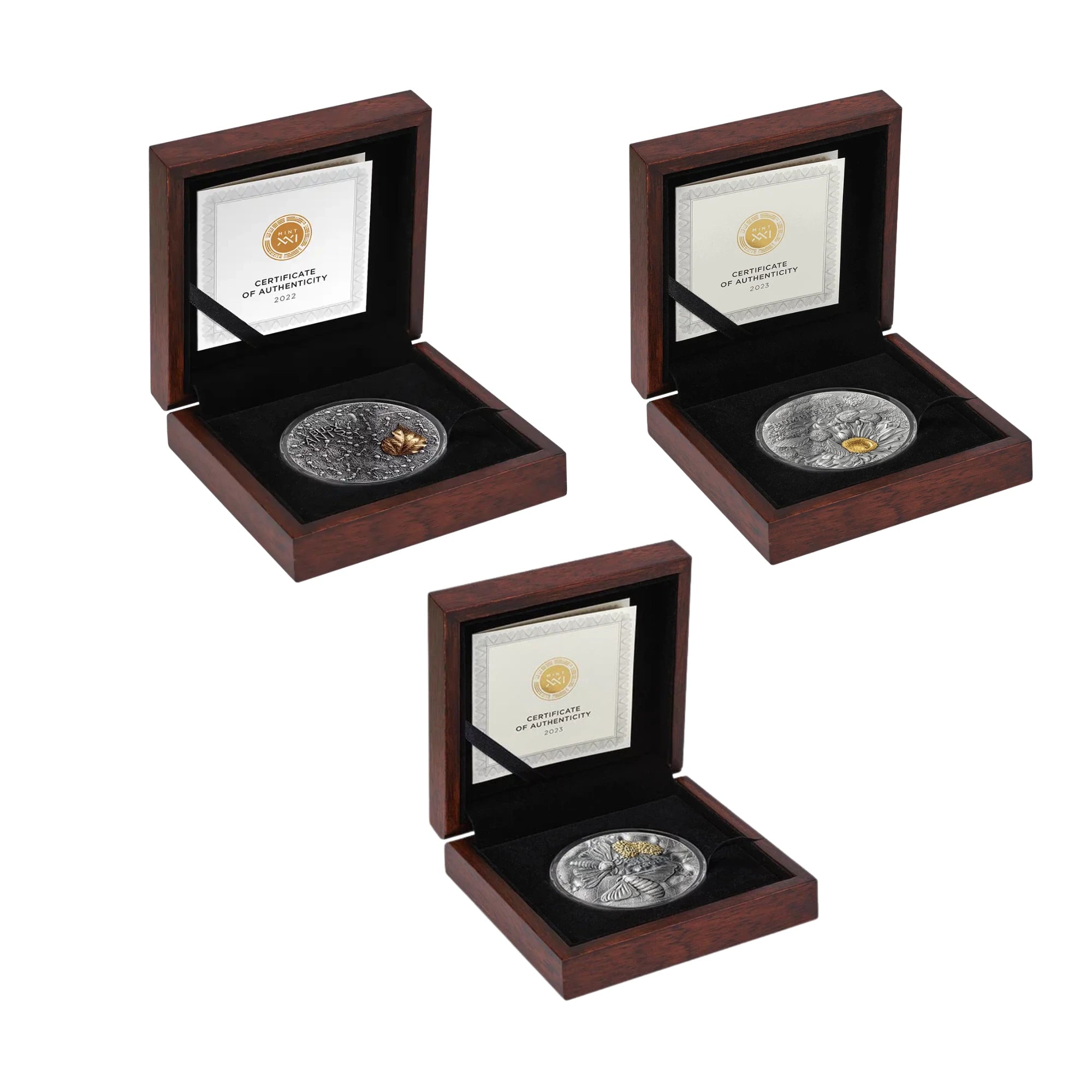 Ghana Nature Architects 2oz Silver Antique 3 Coin Collection