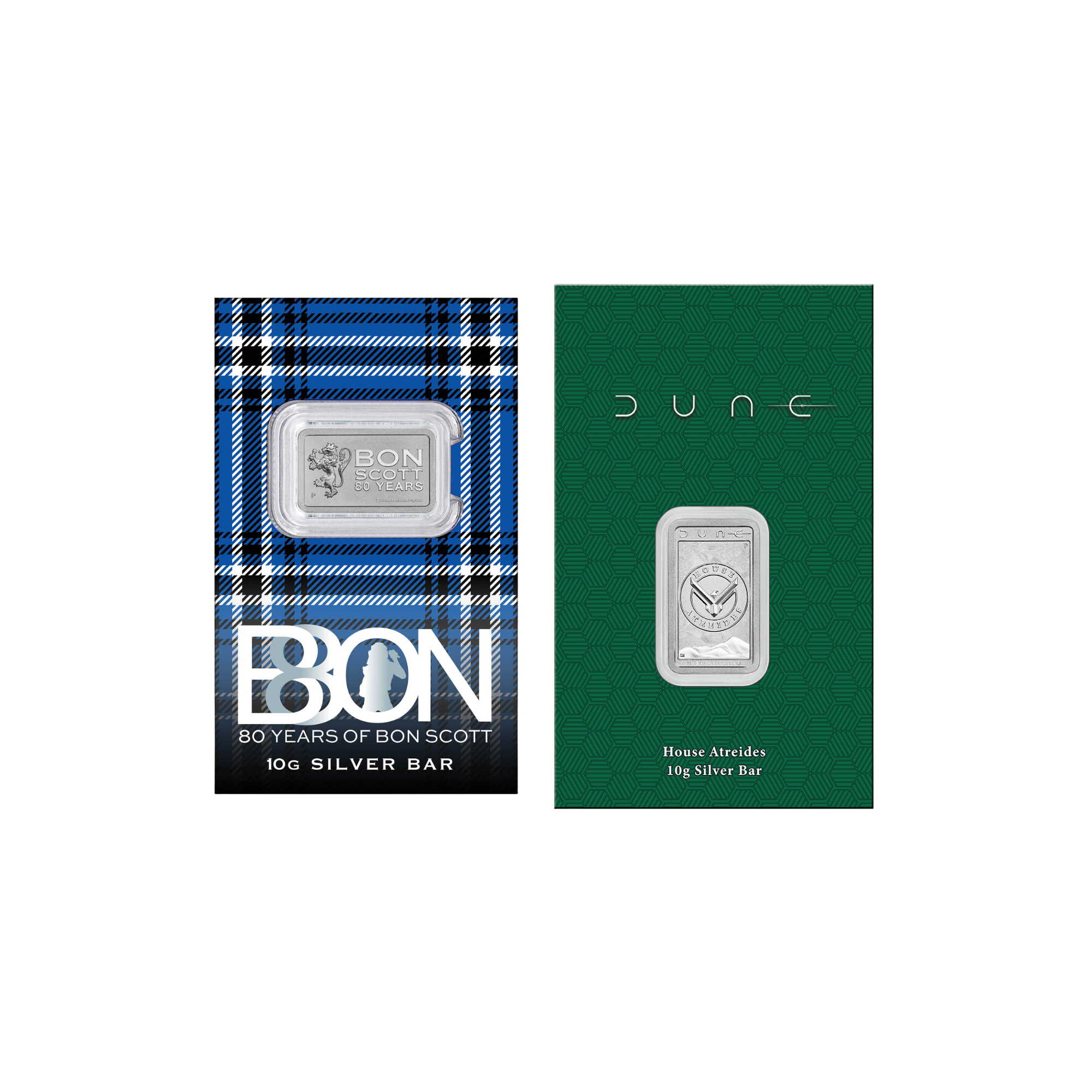 2026 Perth Mint Bon Scott & Dune 10g Silver 2 Bar Collection