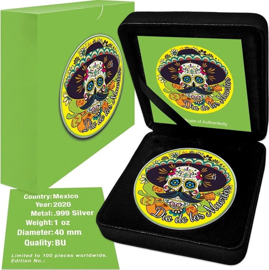 2020 Mexico Día de los Muertos Libertad 1oz Silver Coin