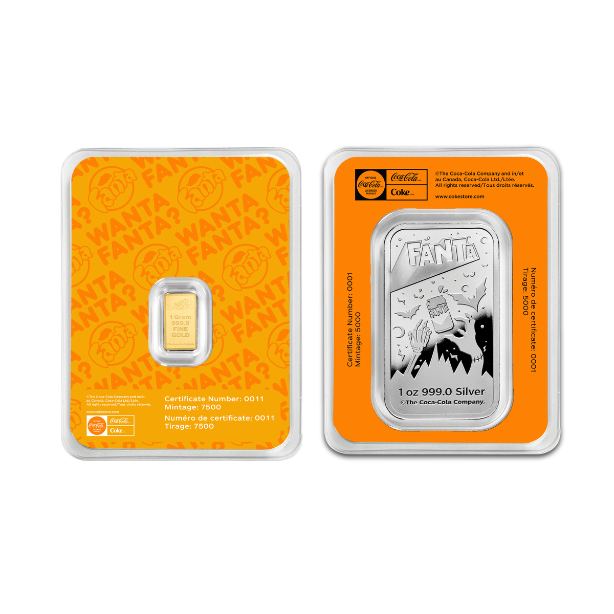 2026 PAMP Fanta 1g Gold & 1oz Silver Bars Collection