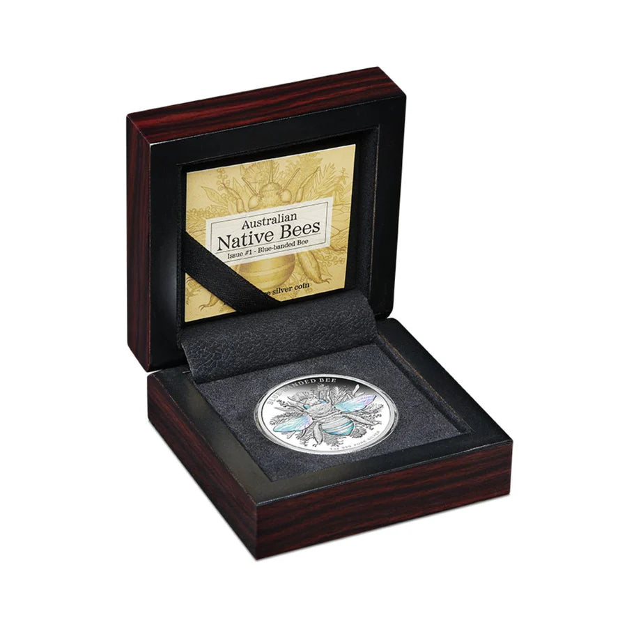 2025 Niue Blue Banded Bee 1oz Silver Proof Hologram Coin