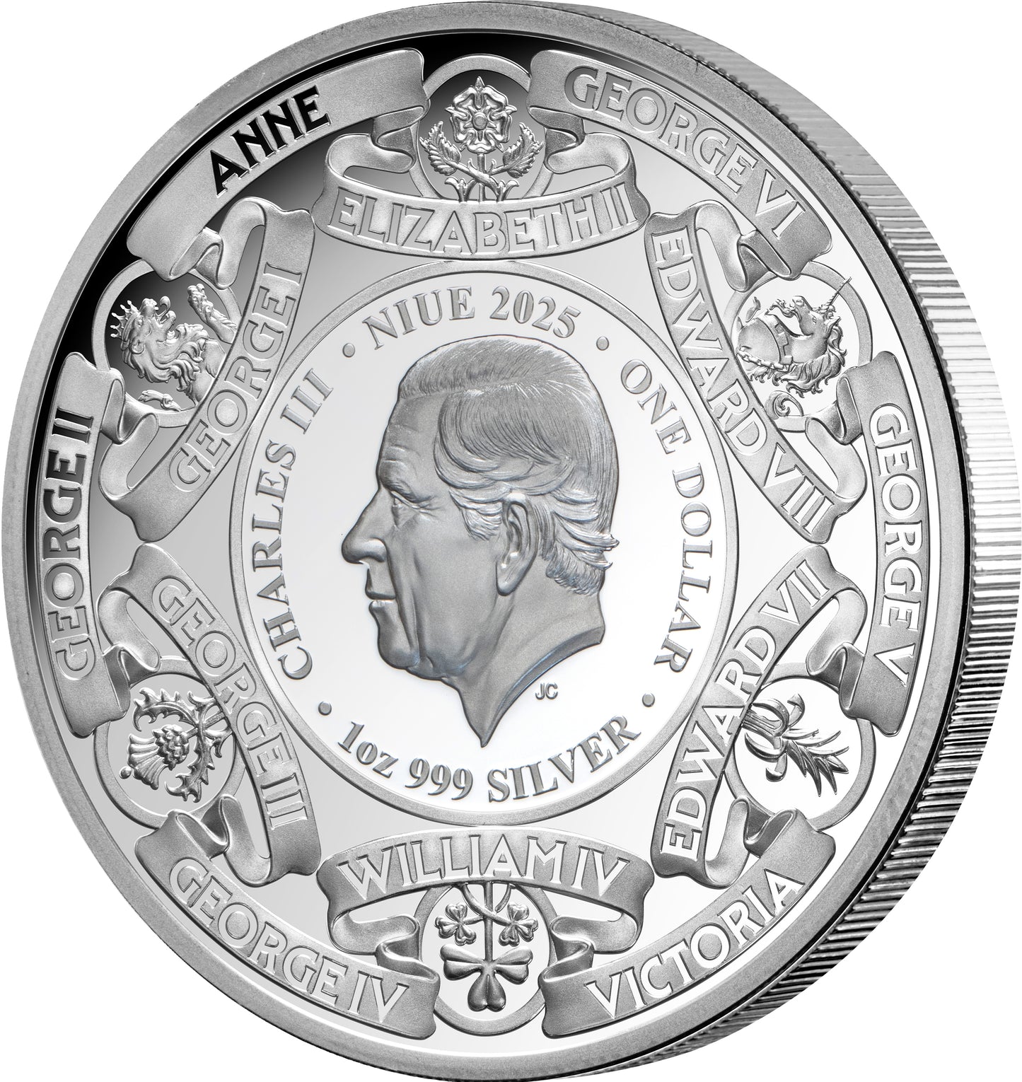 2025 Monarchs of Britain – $1 1oz Silver Proof Coin (Limited Edition of 750)