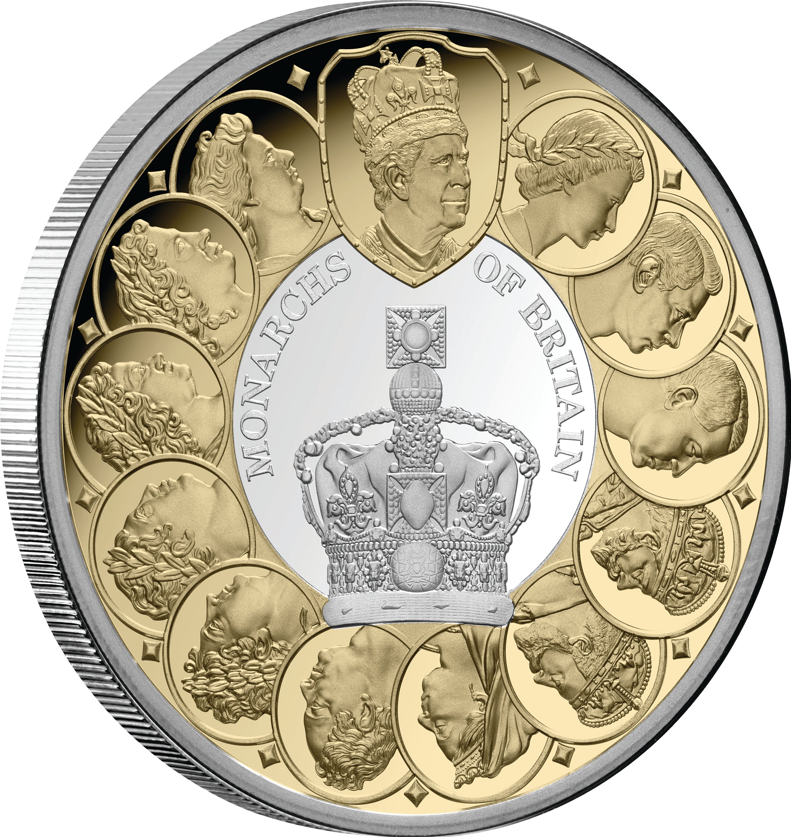 2025 Niue Monarchs of Britain 1oz Silver Proof & 24K Gilded 2-Coin Collection