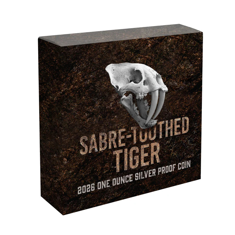 2026 Niue Sabre-Toothed Tiger Prehistoric Mammal 1oz Silver Proof Coin - Pre Order