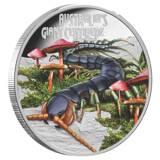 2026 Deadly & Dangerous Giant Centipede 1oz Silver Proof Coin