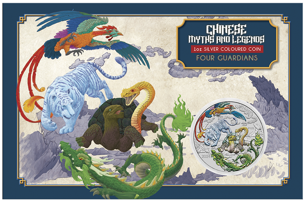 2024 Perth Mint Chinese Myth and Legends Four Guardians LAN 1oz Silver Coloured Coin