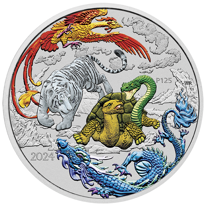 2024 Perth Mint Chinese Myth and Legends Four Guardians HONG 1oz Silver Coloured