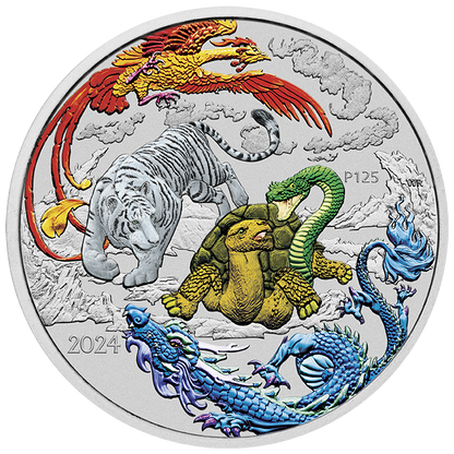 2024 Perth Mint Chinese Myth and Legends Four Guardians HONG 1oz Silver Coloured