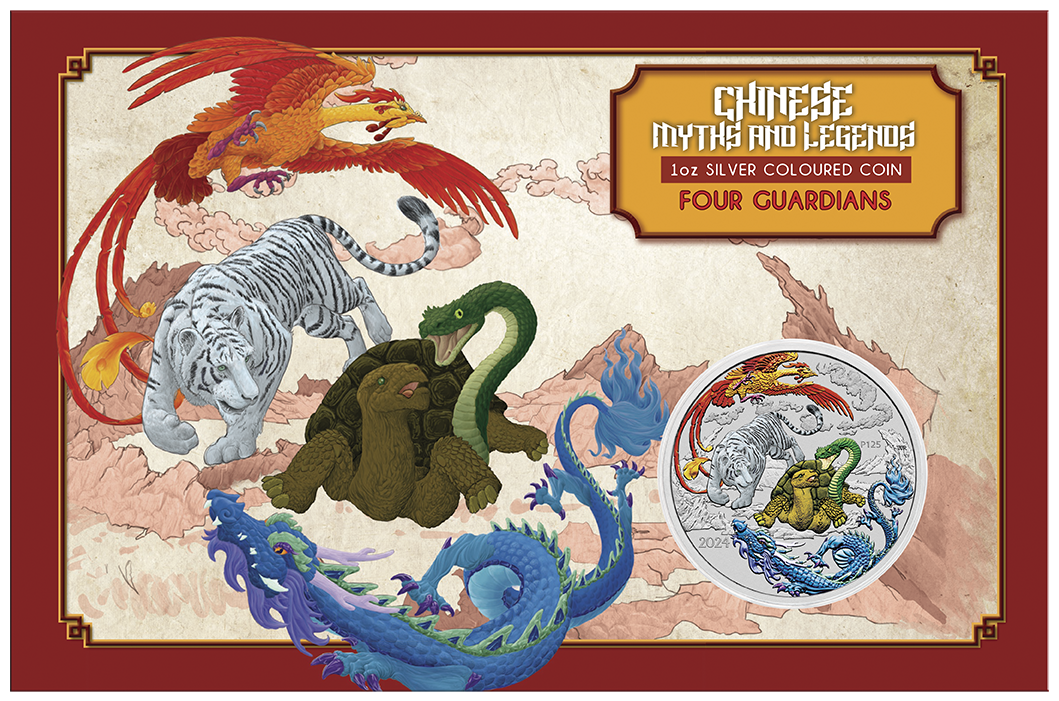 2024 Perth Mint Chinese Myth and Legends Four Guardians HONG 1oz Silver Coloured