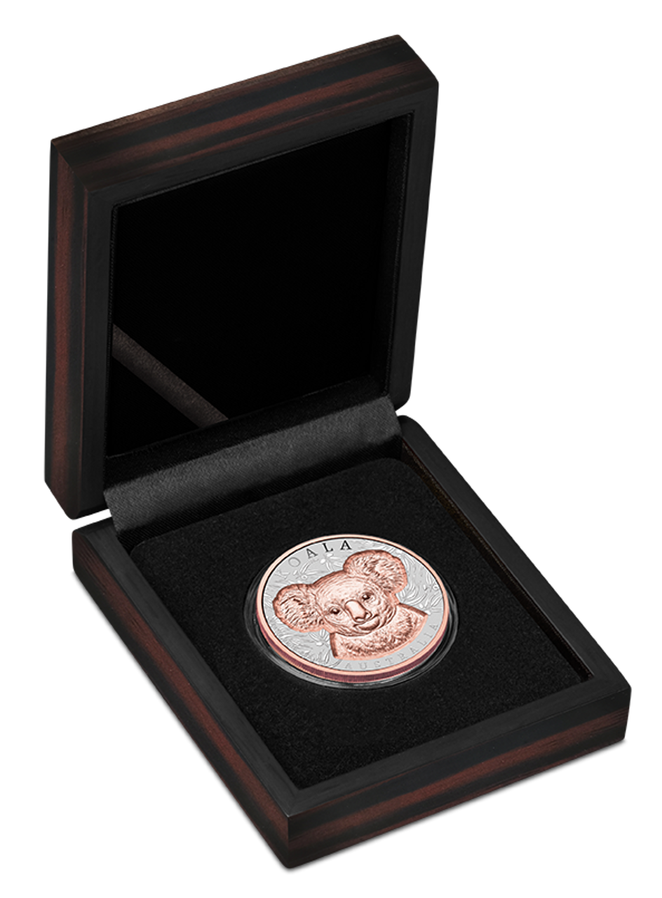 2025 Native Impressions Australian Koala 1oz Silver Super Incused Rose Gold Coin