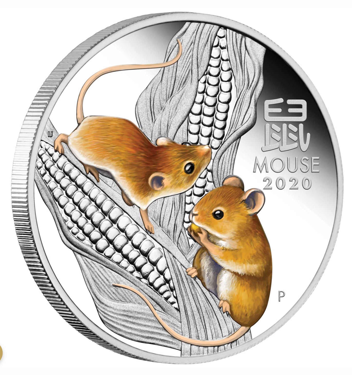 2020 Perth Mint Lunar Mouse 1/2oz Silver Proof Coloured Coin