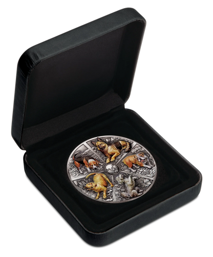 2025 Perth Mint World Popular Dogs 5oz Silver Antiqued HR Coloured Coin - last one