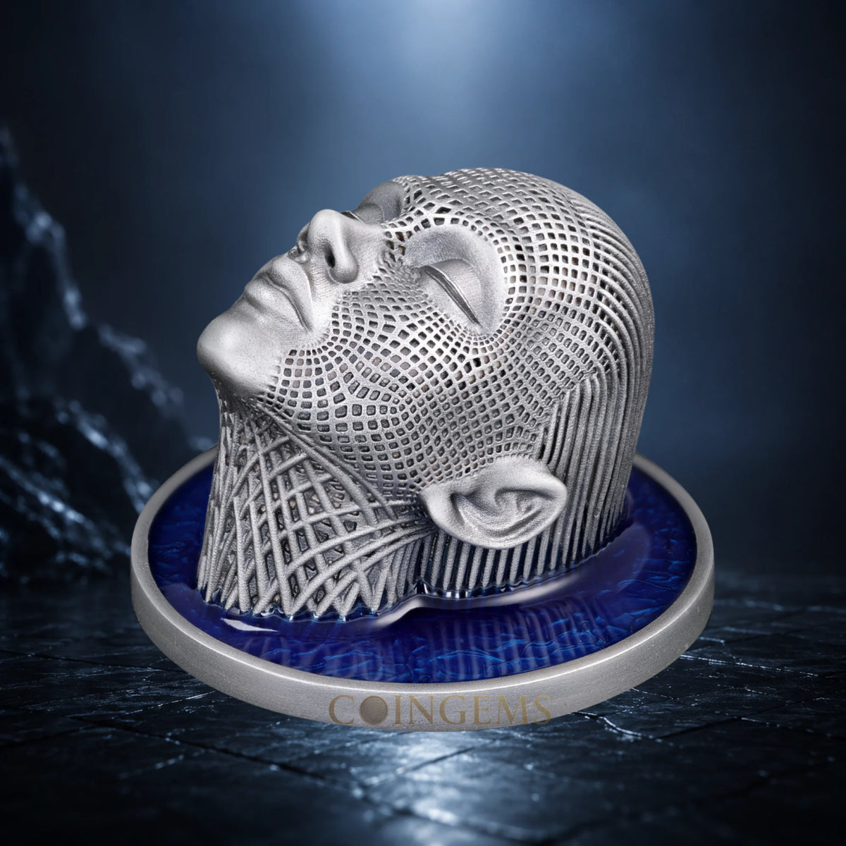 2026 Niue Wireframe Art Lady Waterfall 2oz Silver Antiqued Coin