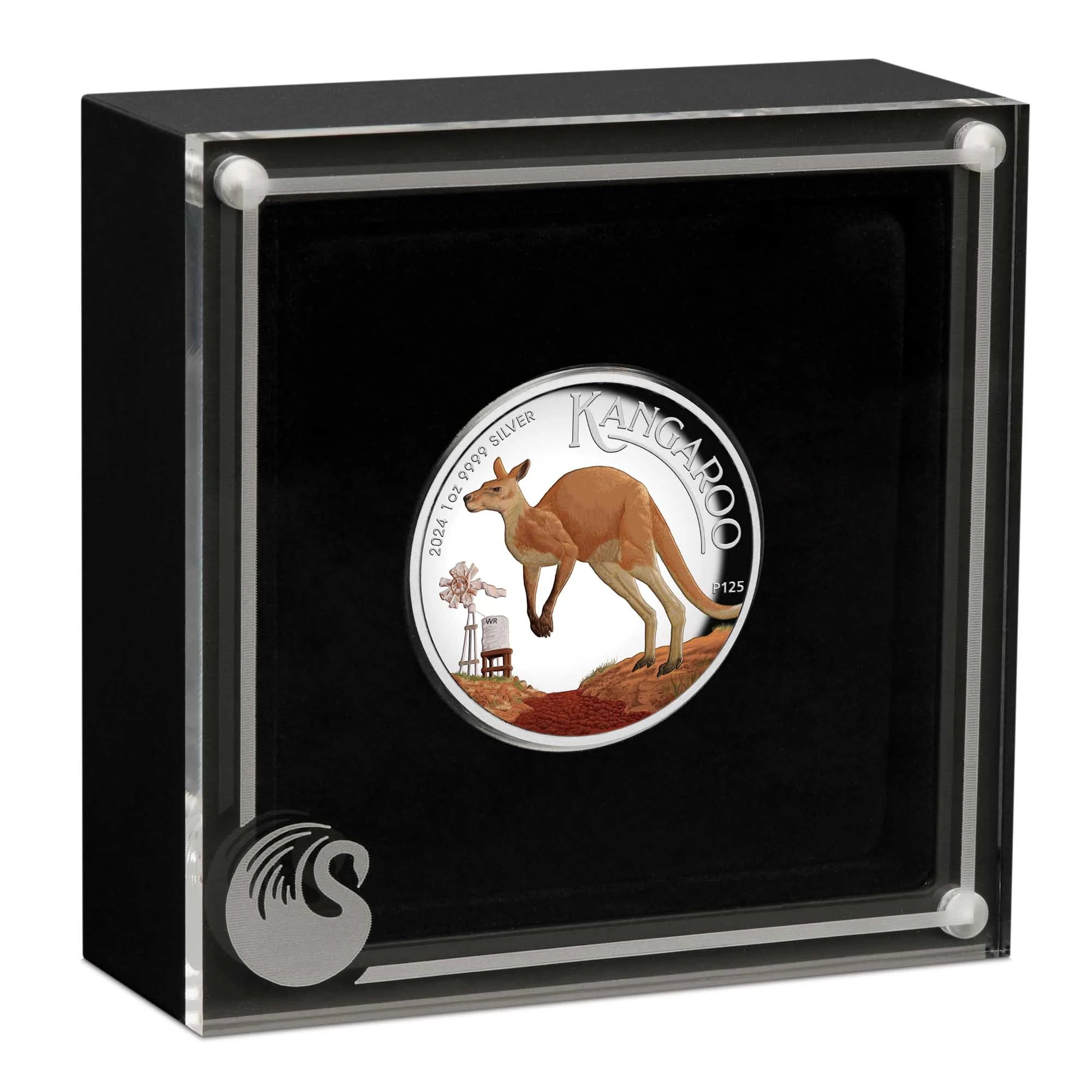 2024 PerthMint Kangaroo 1oz Silver Proof High Relief Coloured Coin