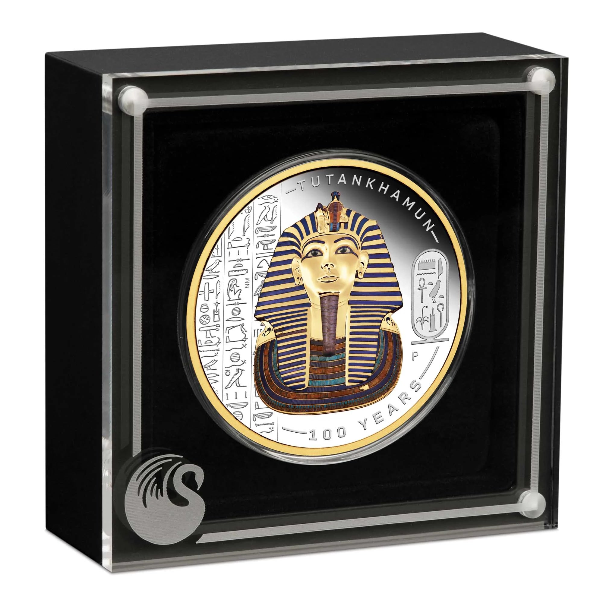 2022 Perth Mint Tutankhamun 2oz Silver Proof Gilded Coin