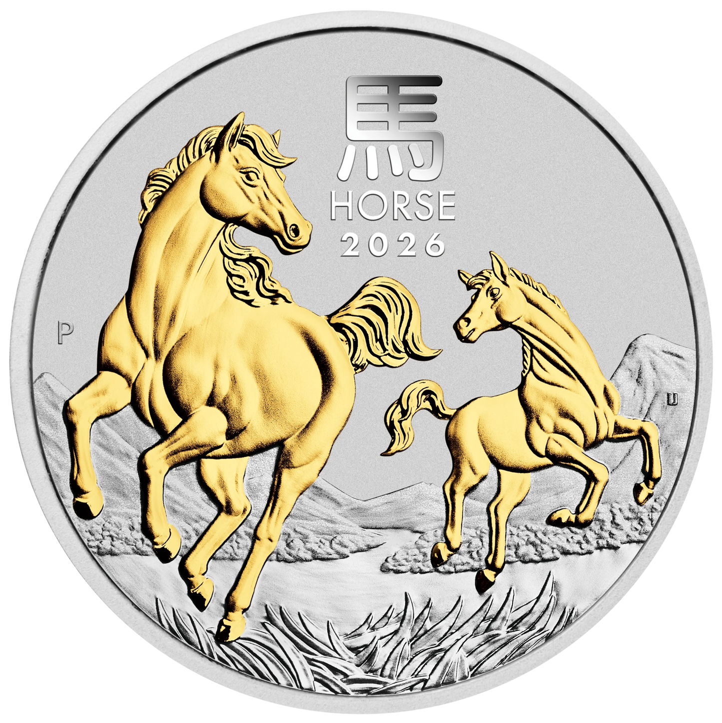 2026 PerthMint Year of the Horse 🐎  – 1oz Silver Gilded Coin