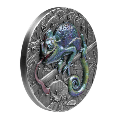 2021 Niue Amazing Animals – Chameleon 3oz Silver Antiqued Coin