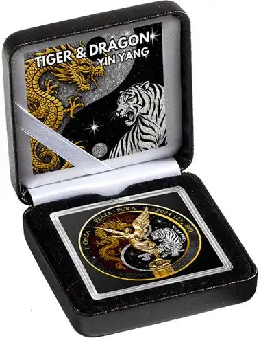 2024 Mexico Libertad Tiger & Dragon Yin Yang 1oz Silver Coloured Coin