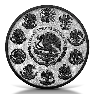 2023 Mexico Libertad Diamond Dust  Black Platinum 1oz Silver Coin