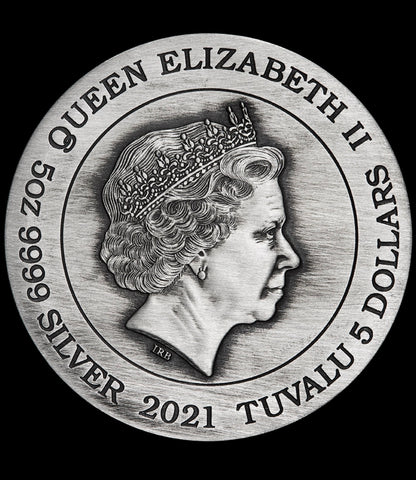 2021 Perth Mint Zhao Yun 5oz Silver Coloured Antiqued Coin