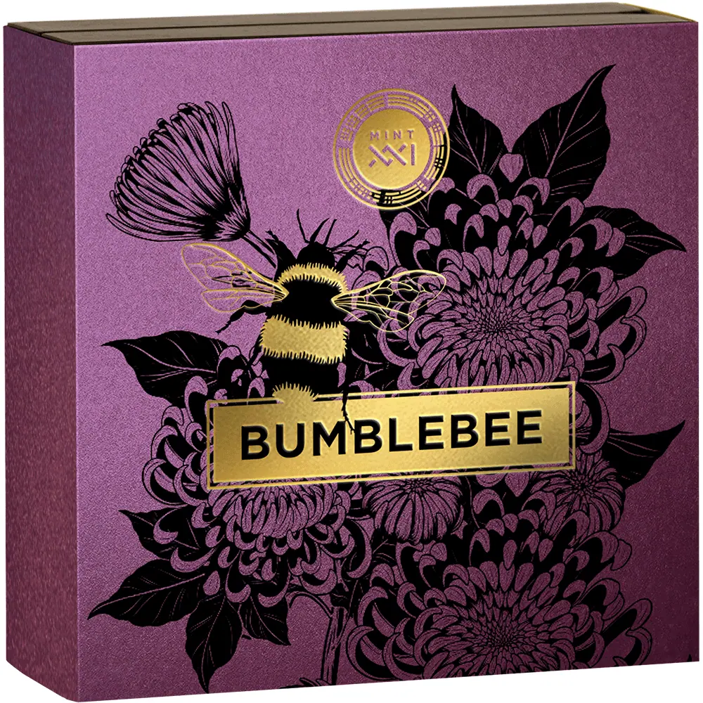 2023 Ghana Nature Architects Bumblebee 2oz Silver Antique HR Gilded Coin