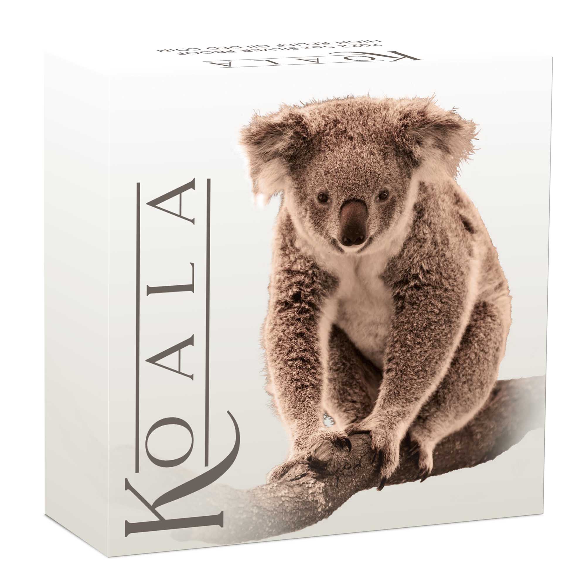 2022 Perth Mint Australian Koala 5oz Silver Proof HR Gilded Coin Cert 46/500