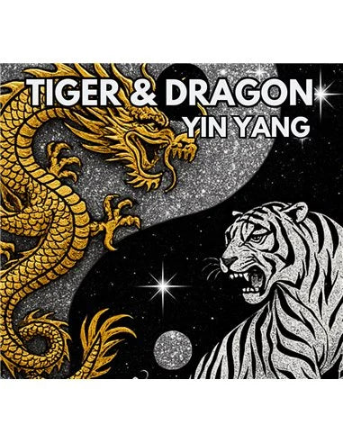 2024 Mexico Libertad Tiger & Dragon Yin Yang 1oz Silver Coloured Coin