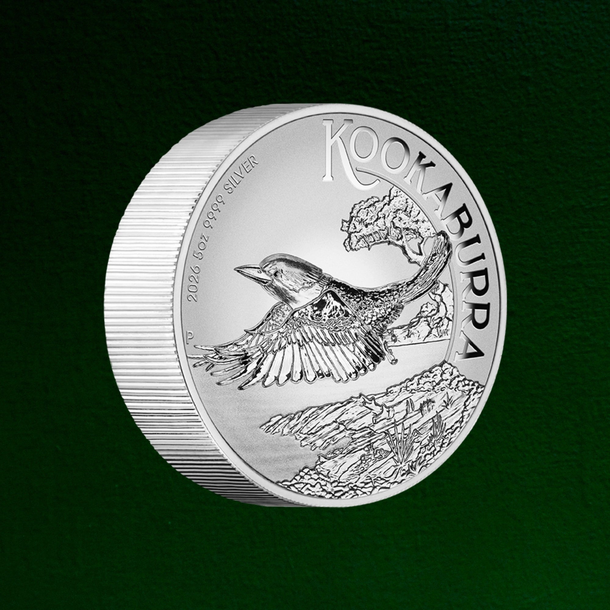 2026 Perth Mint Kookaburra 5oz Silver Incused Coin