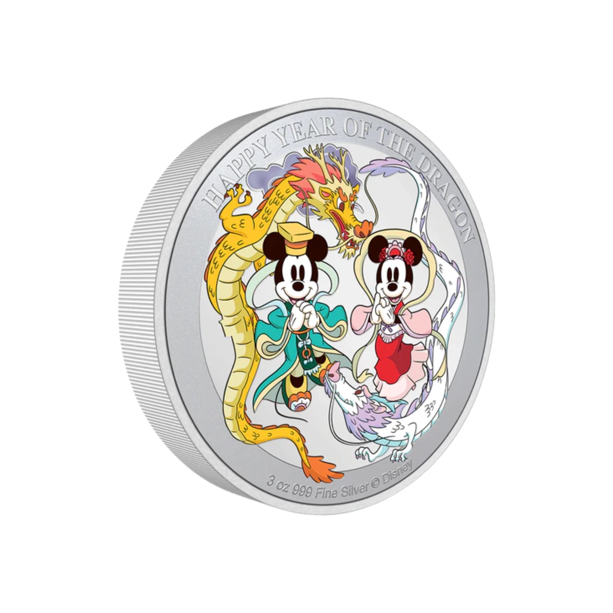2024 Niue Disney Lunar Happy Year of the Dragon 3oz Silver Coloured Coin